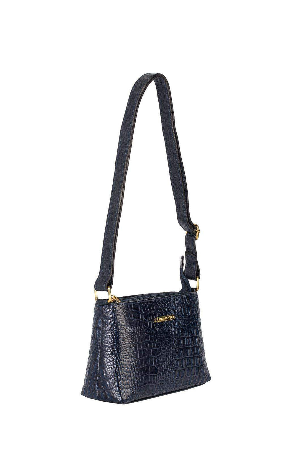 Bolsa pequena transversal de couro croco Iris - Enluaze