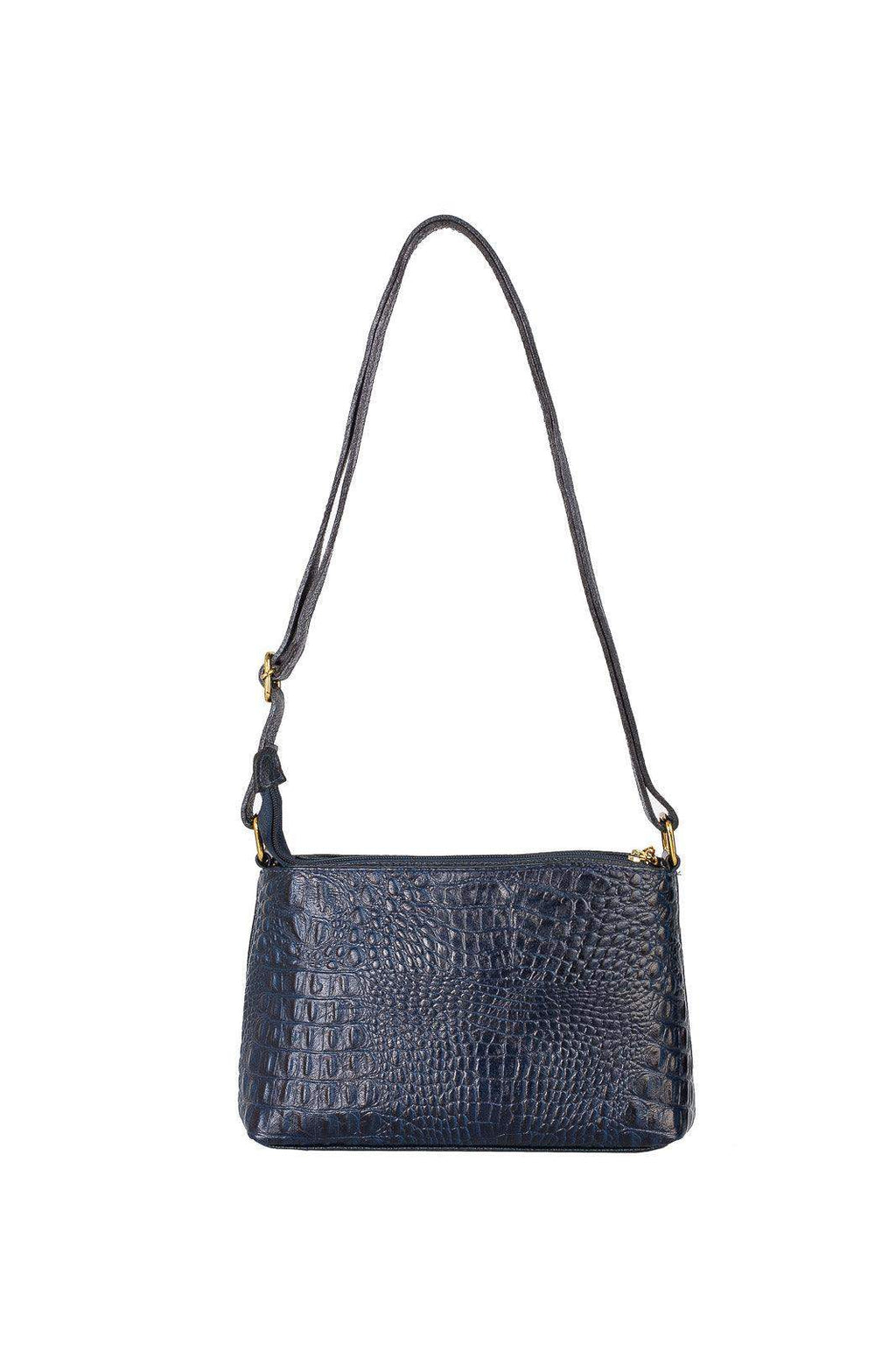 Bolsa pequena transversal de couro croco Iris - Enluaze
