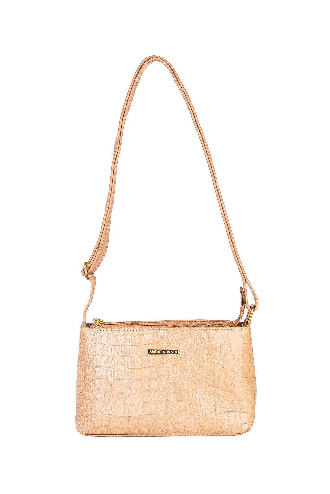 Bolsa pequena transversal de couro croco Iris - Enluaze