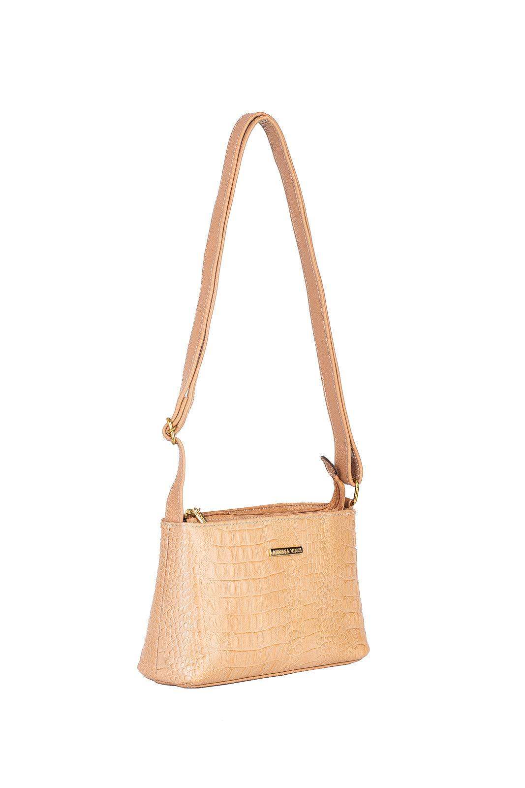 Bolsa pequena transversal de couro croco Iris - Enluaze