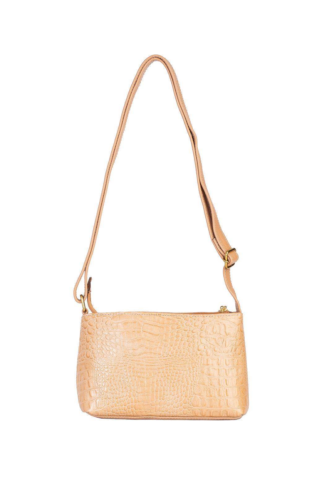 Bolsa pequena transversal de couro croco Iris - Enluaze