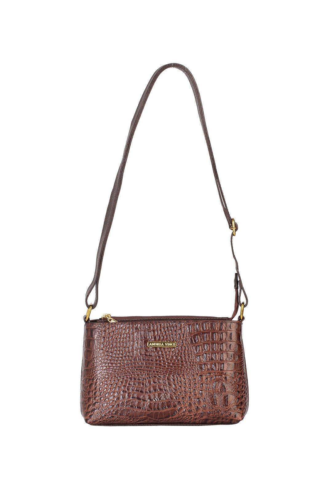 Bolsa pequena transversal de couro croco Iris - Enluaze