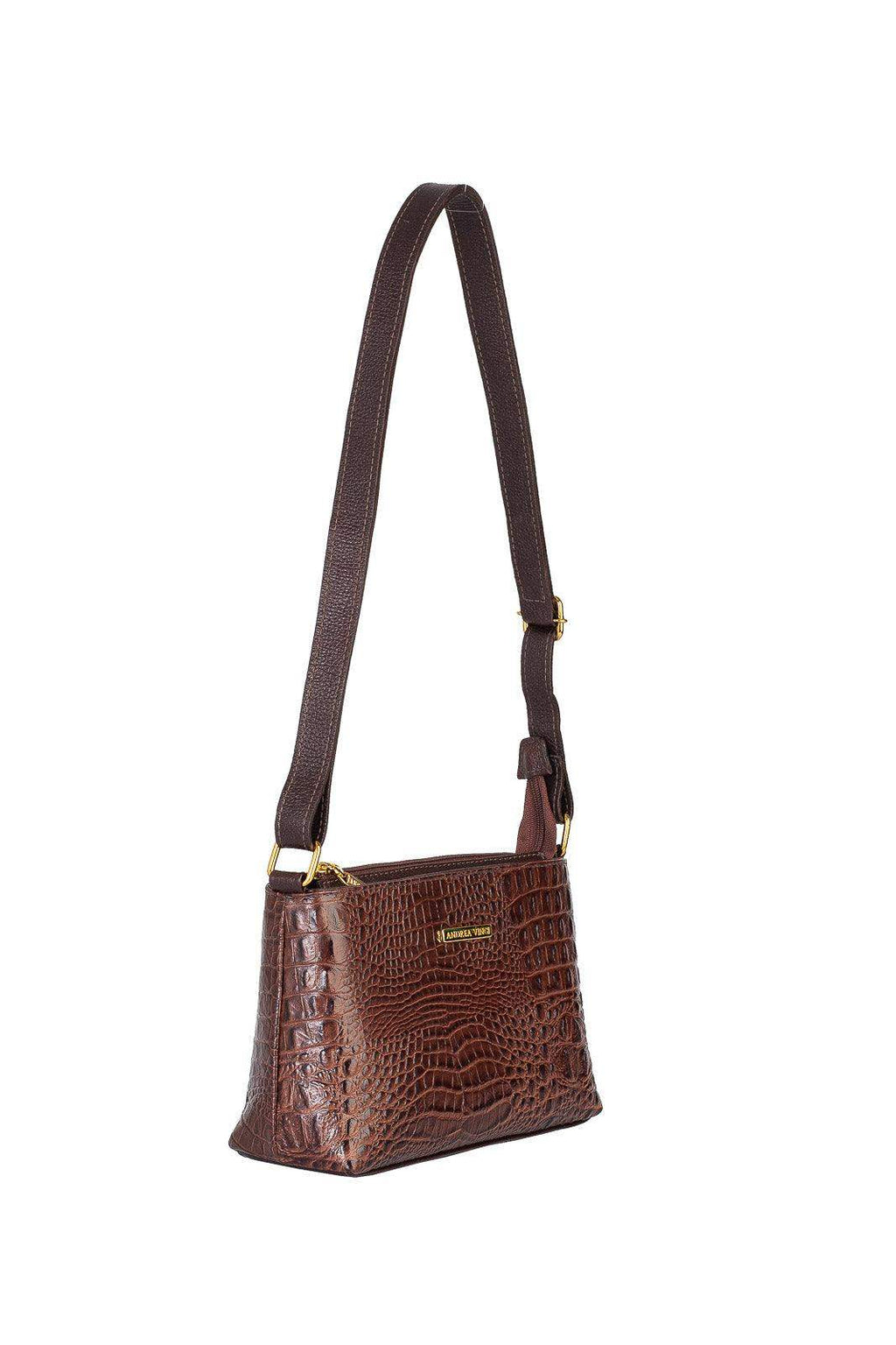 Bolsa pequena transversal de couro croco Iris - Enluaze