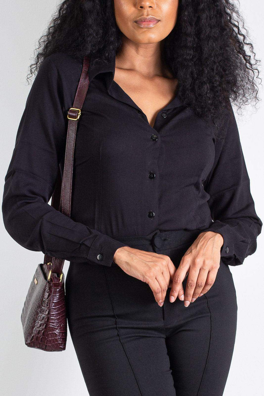 Bolsa pequena transversal de couro croco Iris - Enluaze