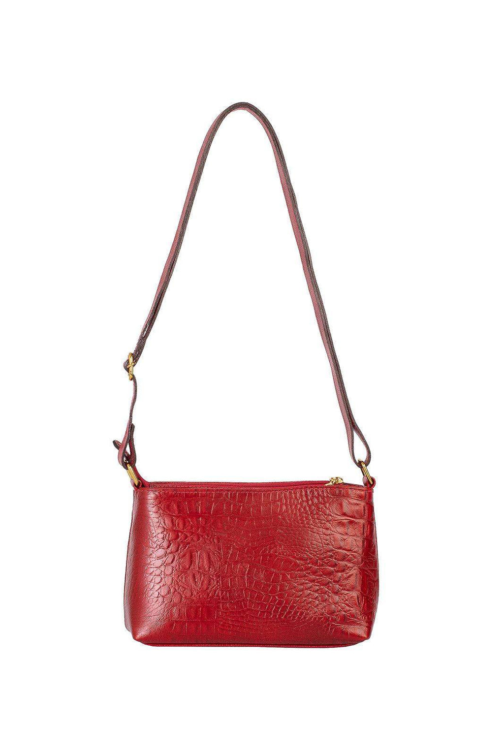 Bolsa pequena transversal de couro croco Iris - Enluaze