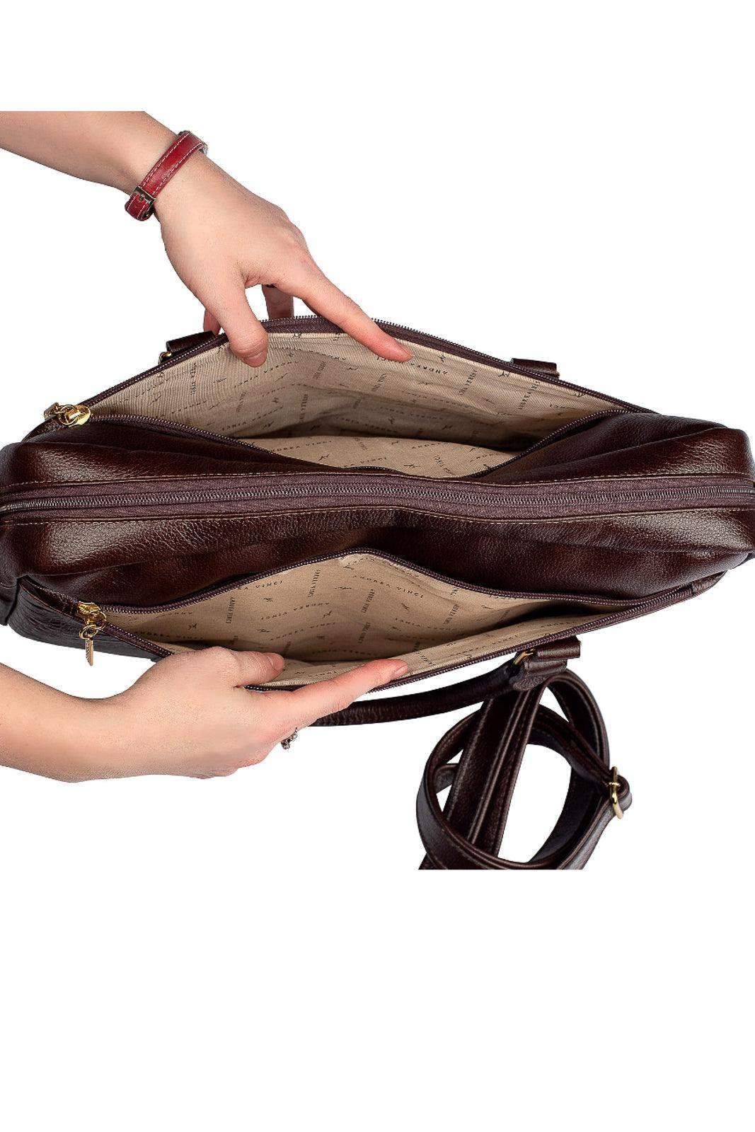 Pasta executiva grande de couro croco Scarlet - Enluaze