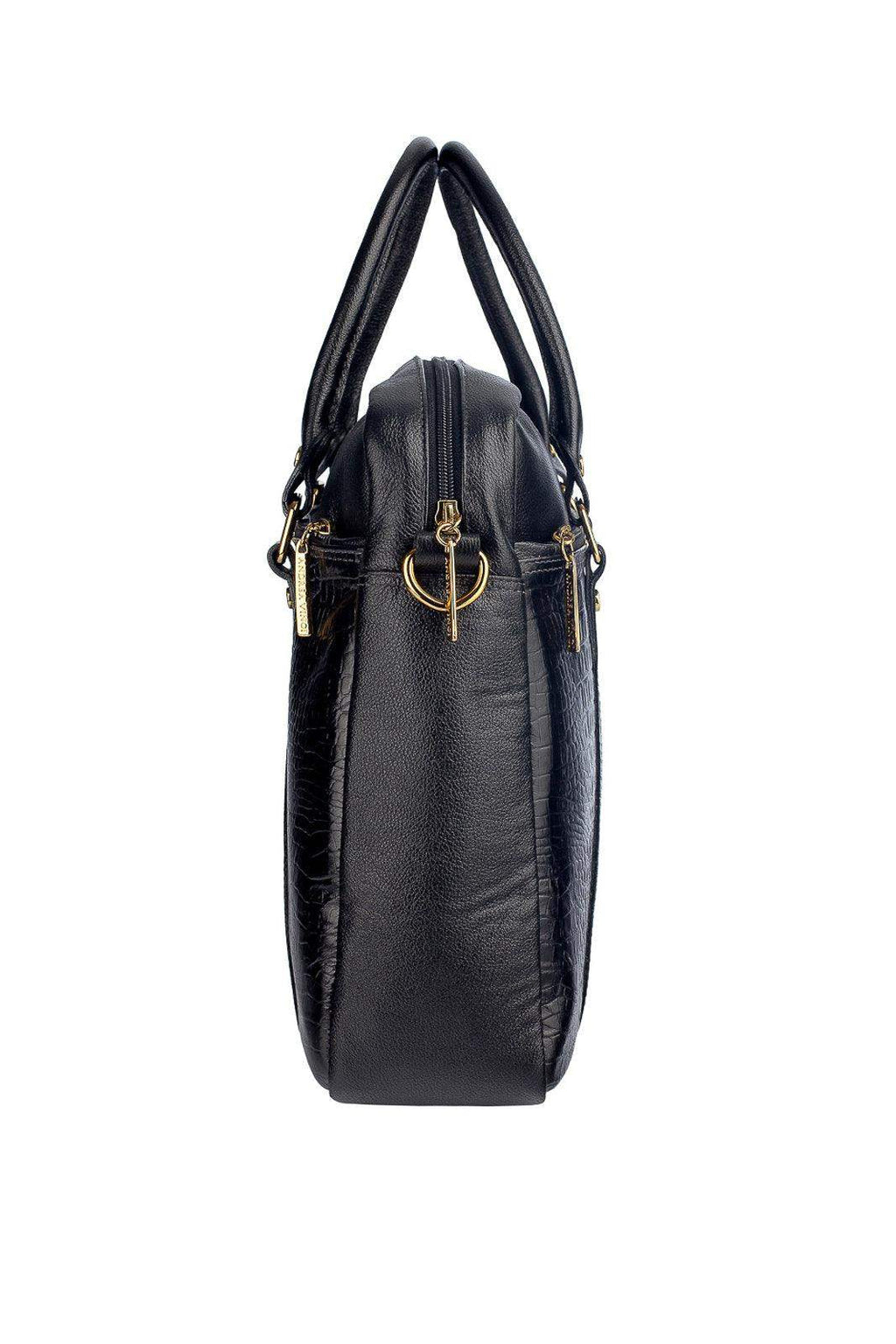 Pasta executiva grande de couro croco Scarlet - Enluaze