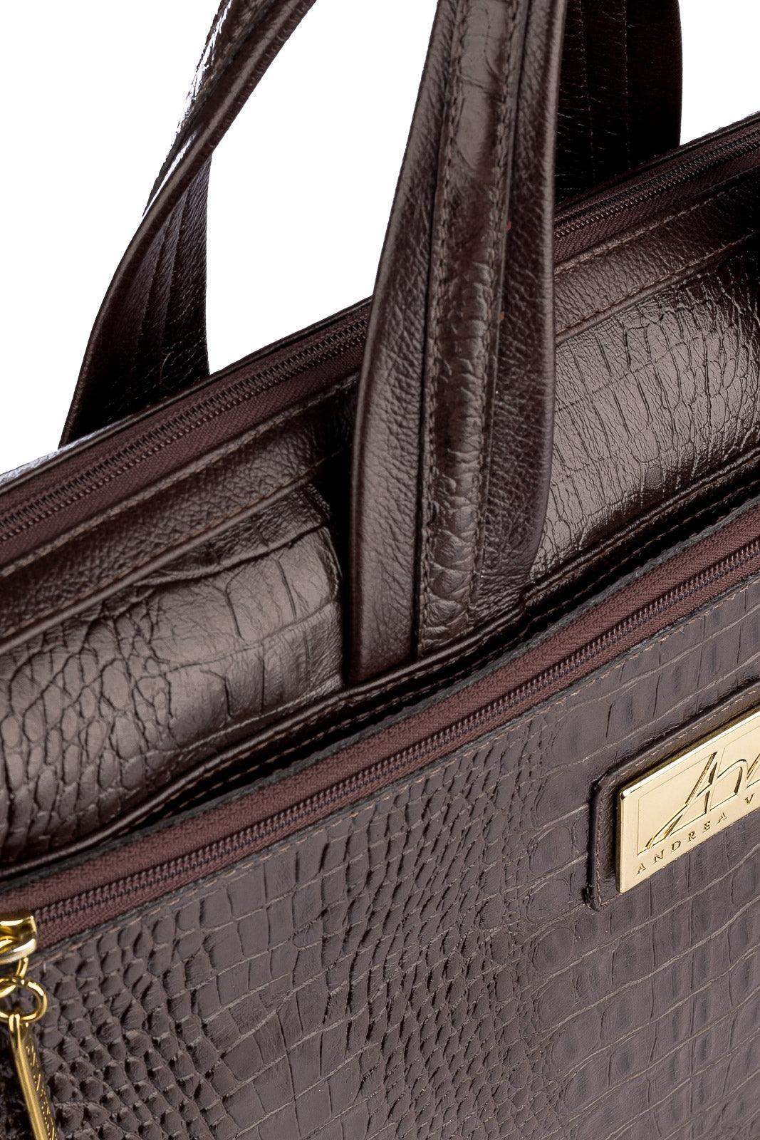 Pasta executiva de couro croco Fabiana - Enluaze