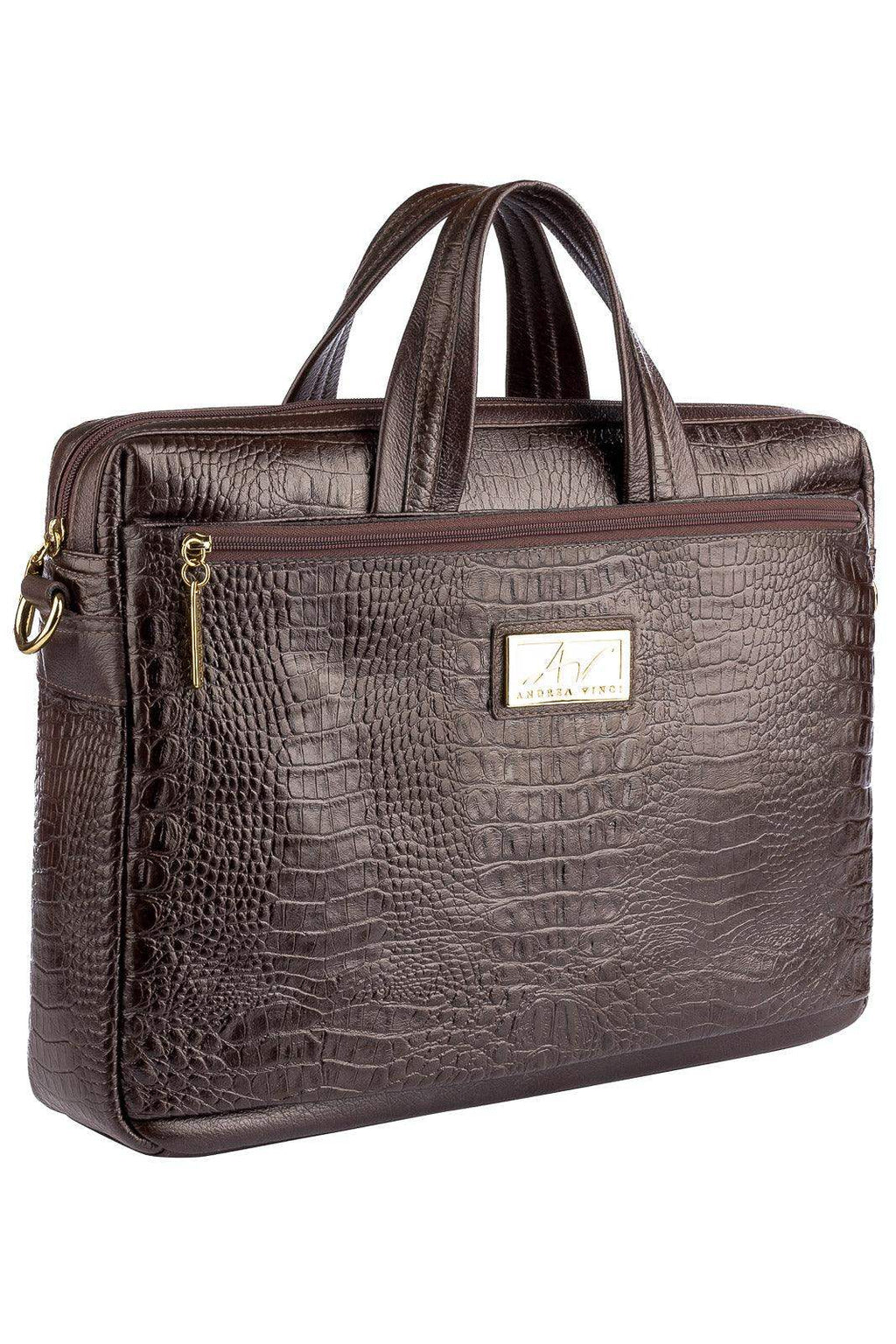 Pasta executiva de couro croco Fabiana - Enluaze