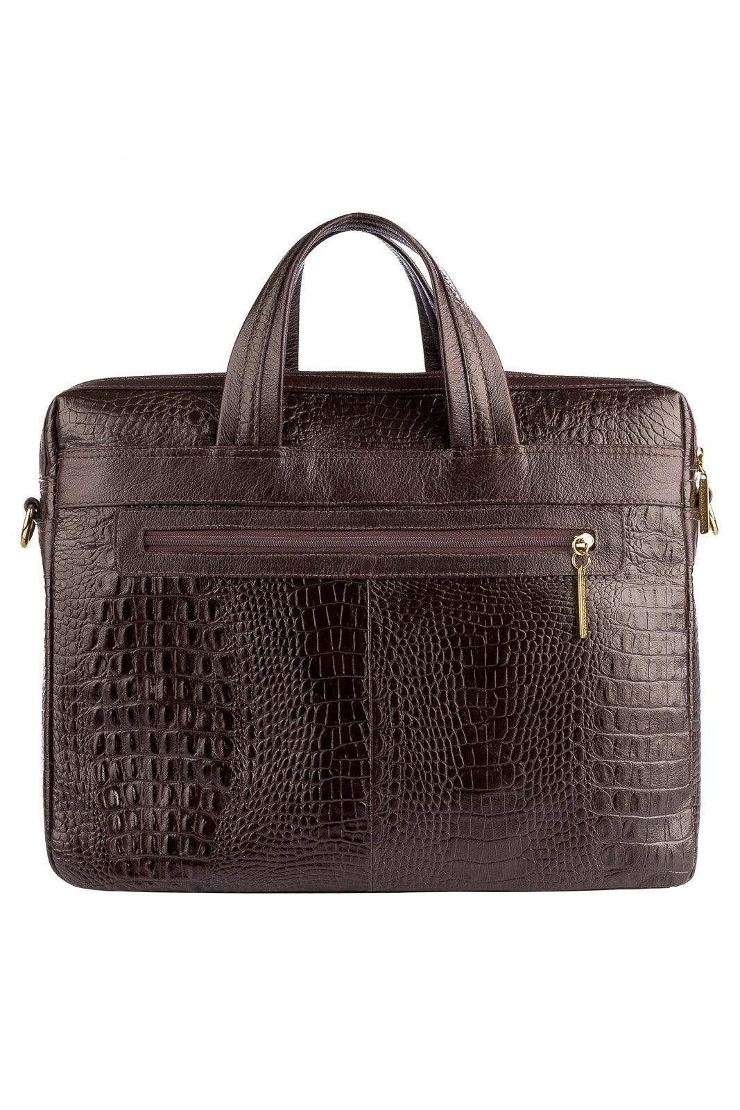 Pasta executiva de couro croco Fabiana - Enluaze