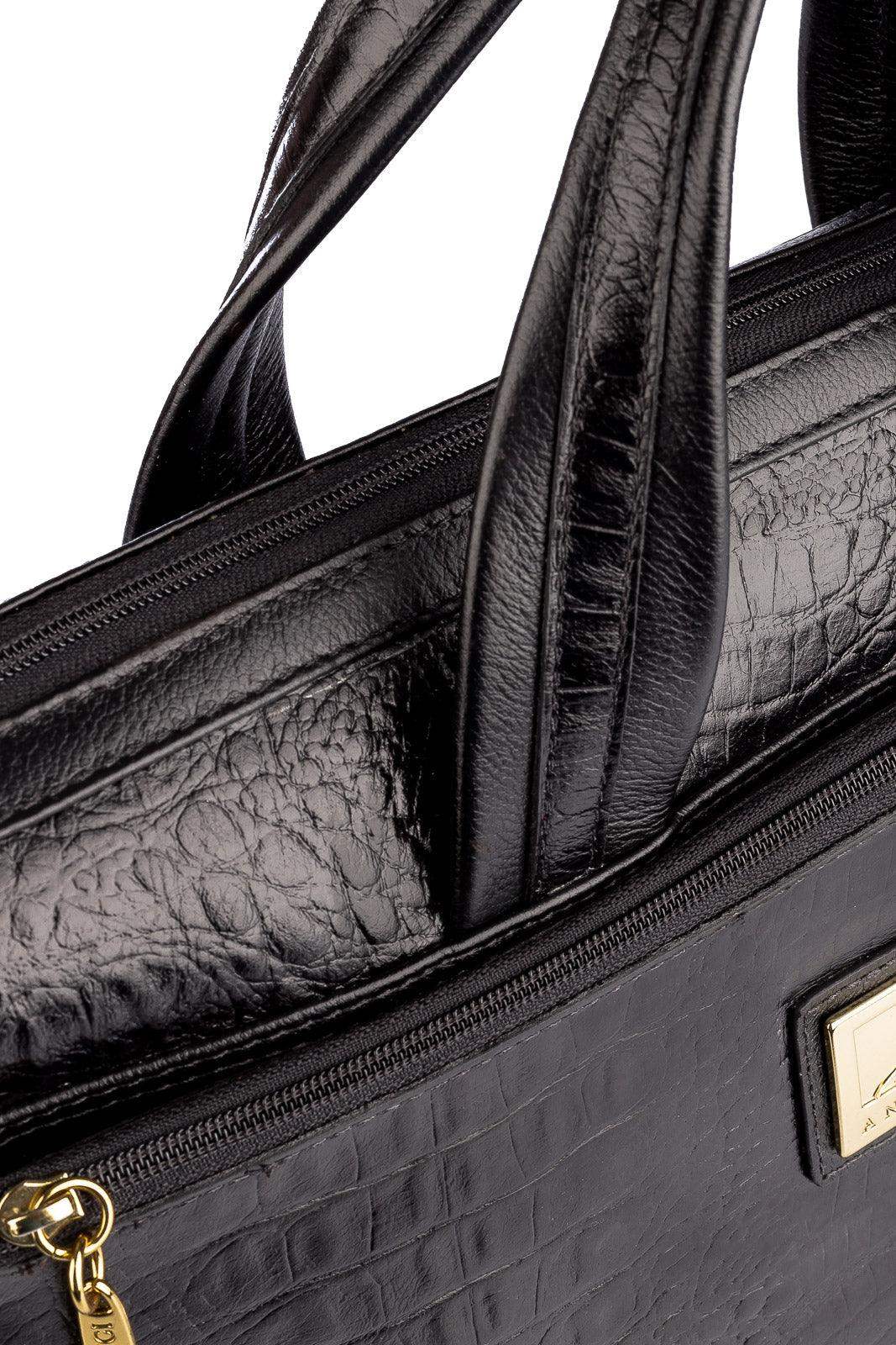 Pasta executiva de couro croco Fabiana - Enluaze