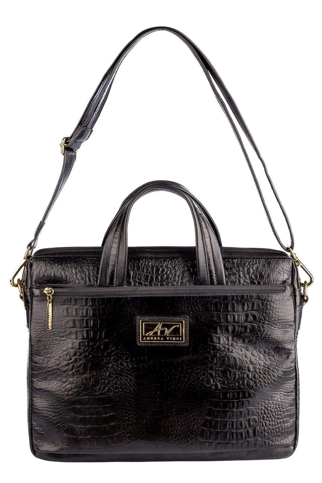 Pasta executiva de couro croco Fabiana - Enluaze