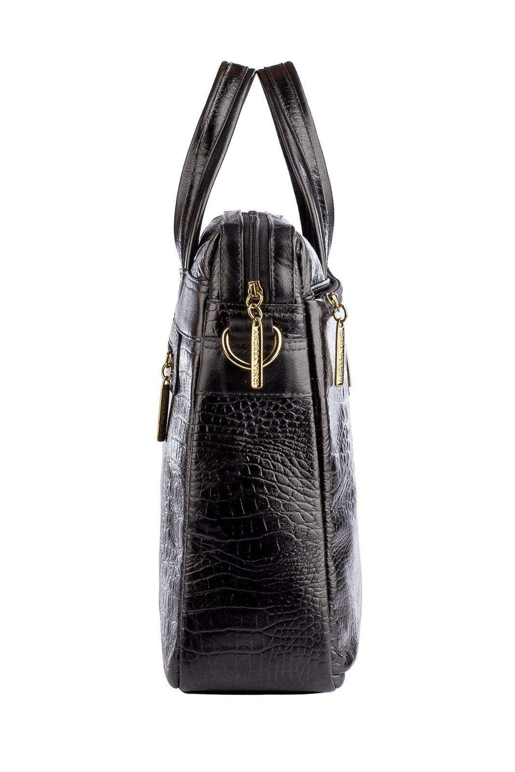 Pasta executiva de couro croco Fabiana - Enluaze