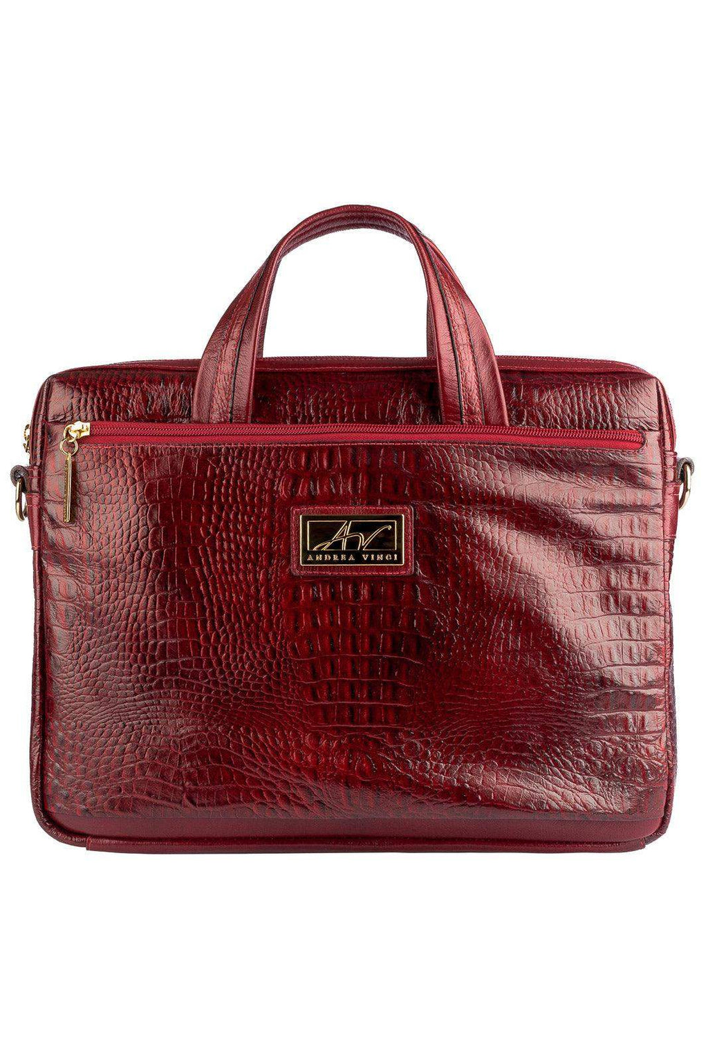 Pasta executiva de couro croco Fabiana - Enluaze