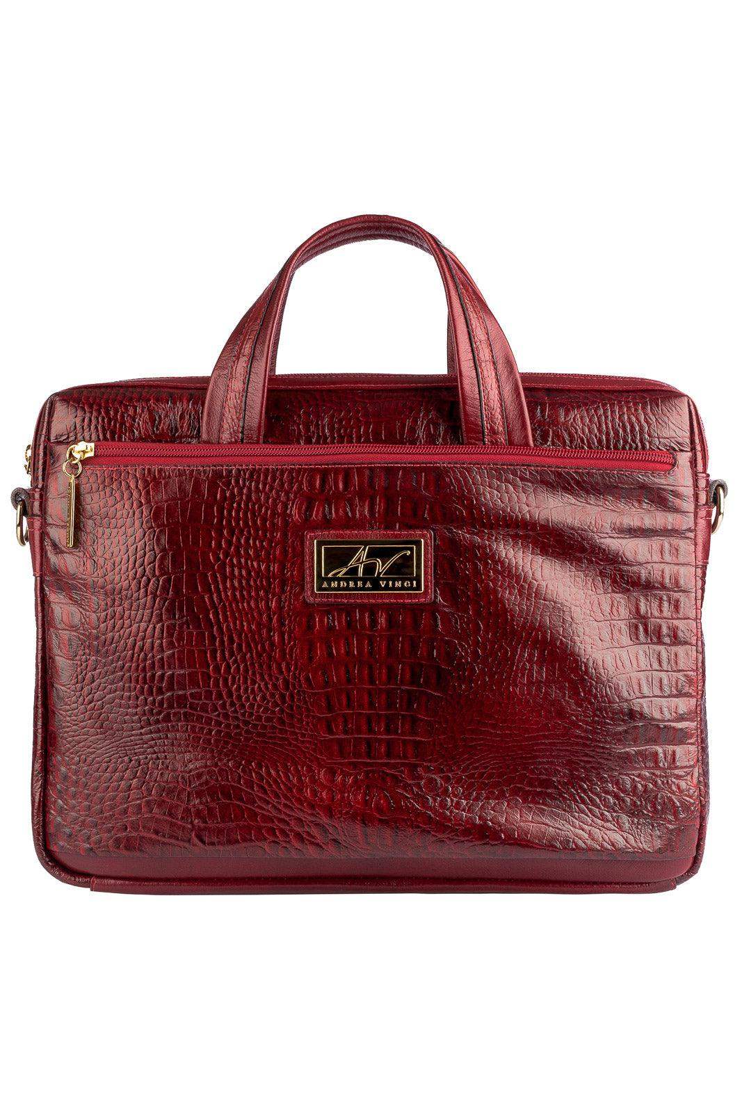 Pasta executiva de couro croco Fabiana - Enluaze