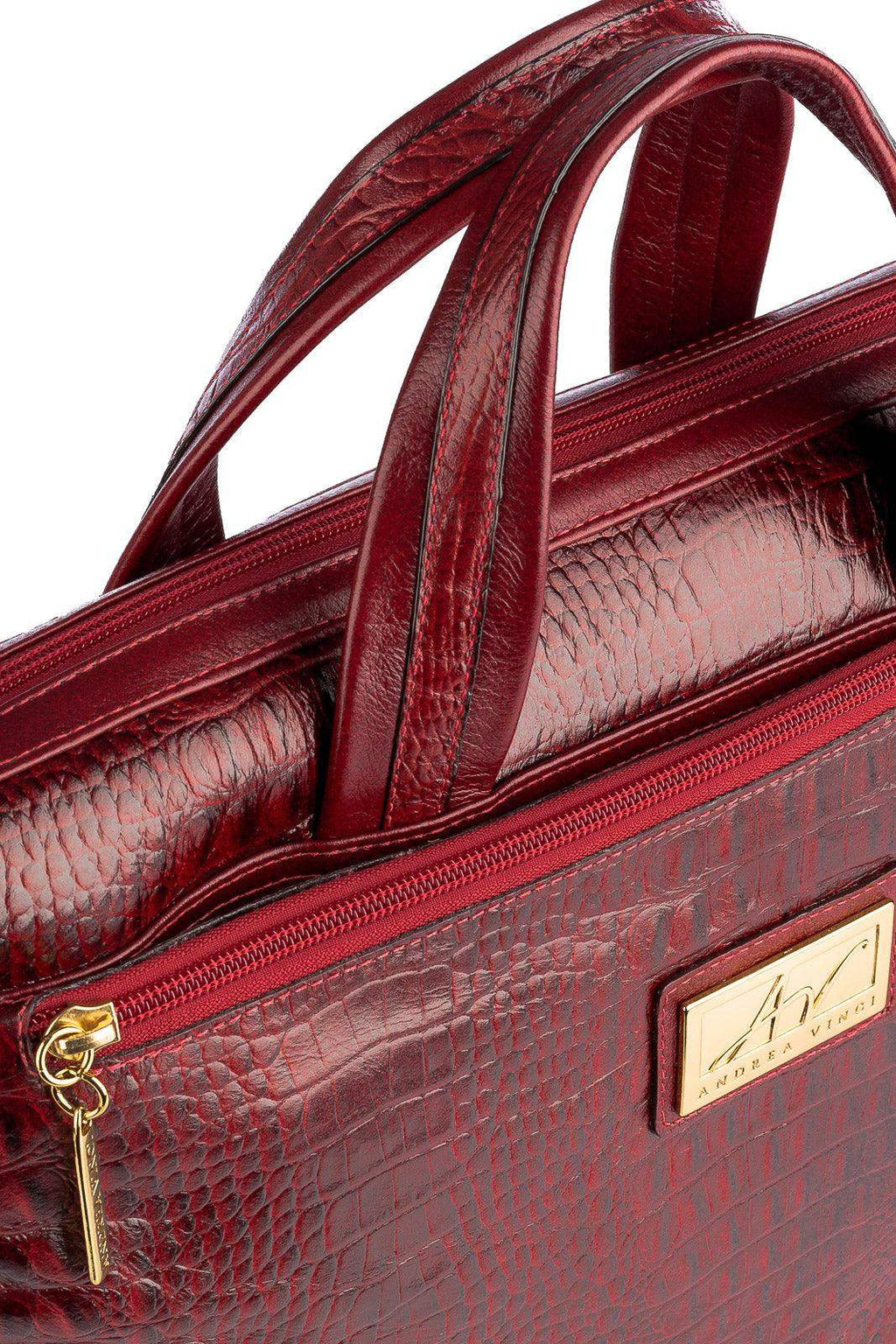 Pasta executiva de couro croco Fabiana - Enluaze