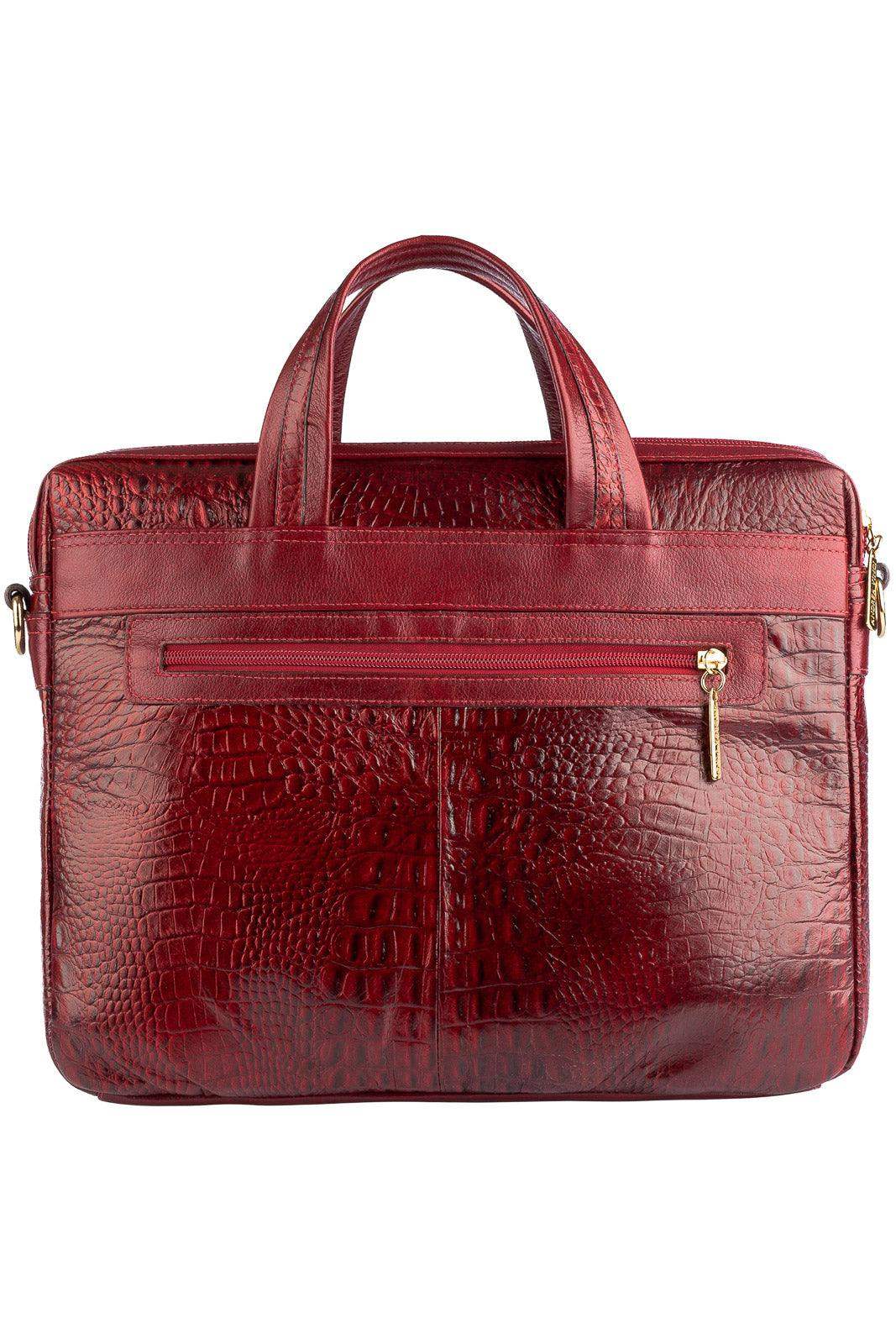 Pasta executiva de couro croco Fabiana - Enluaze