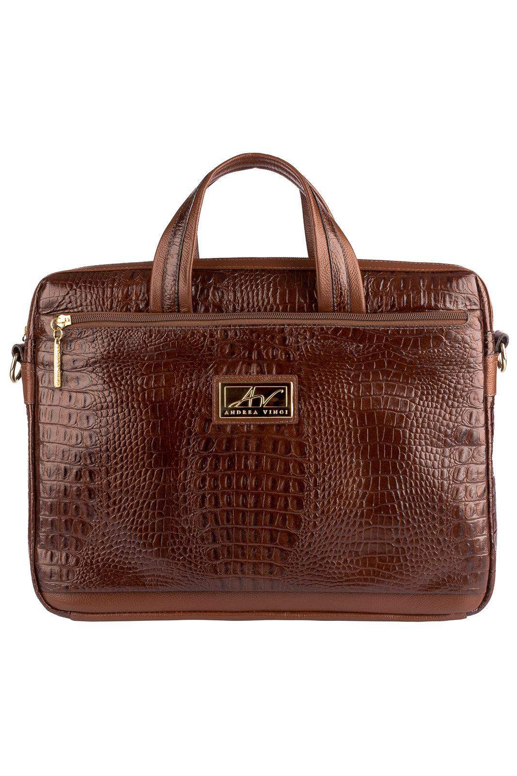 Pasta executiva de couro croco Fabiana - Enluaze