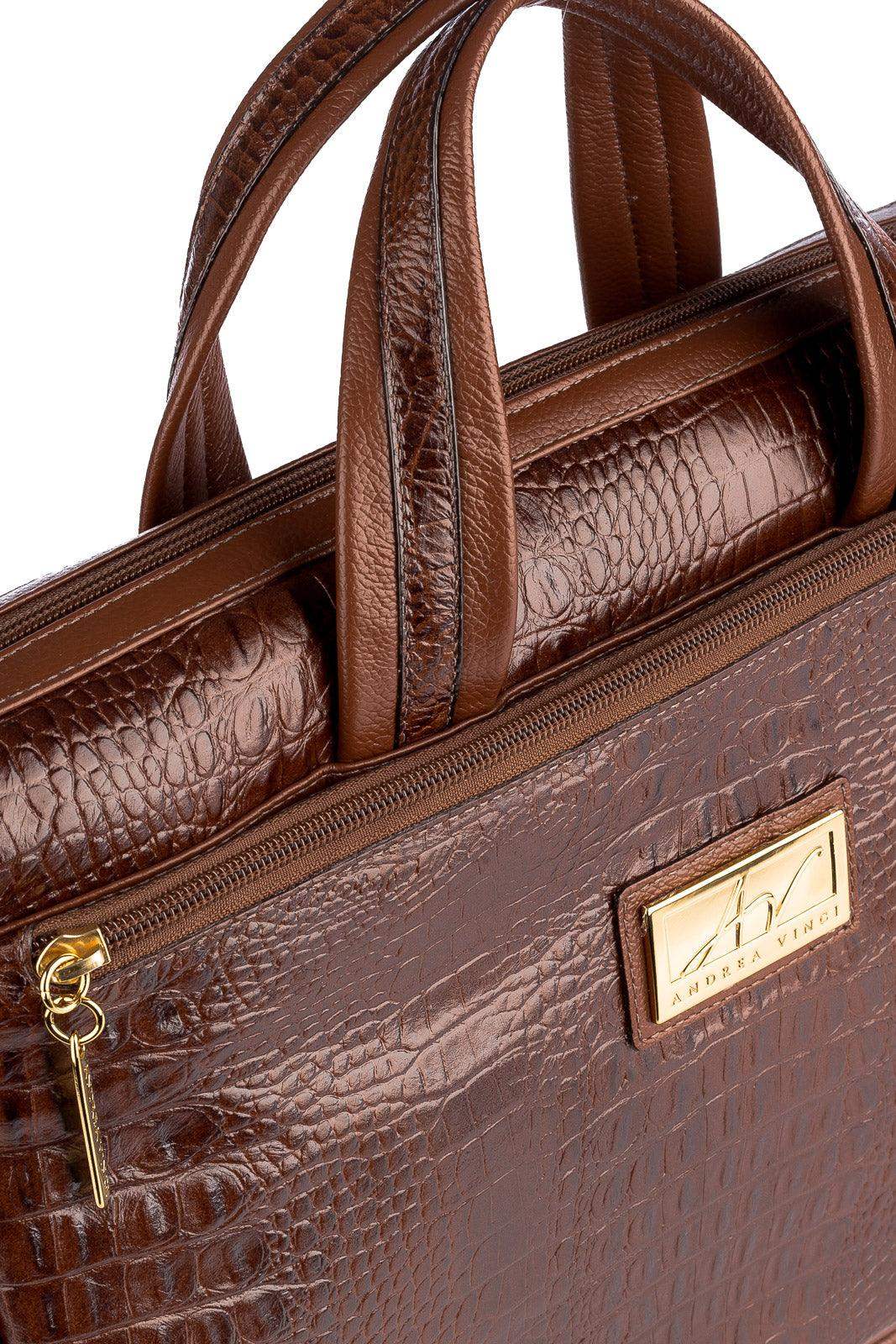 Pasta executiva de couro croco Fabiana - Enluaze