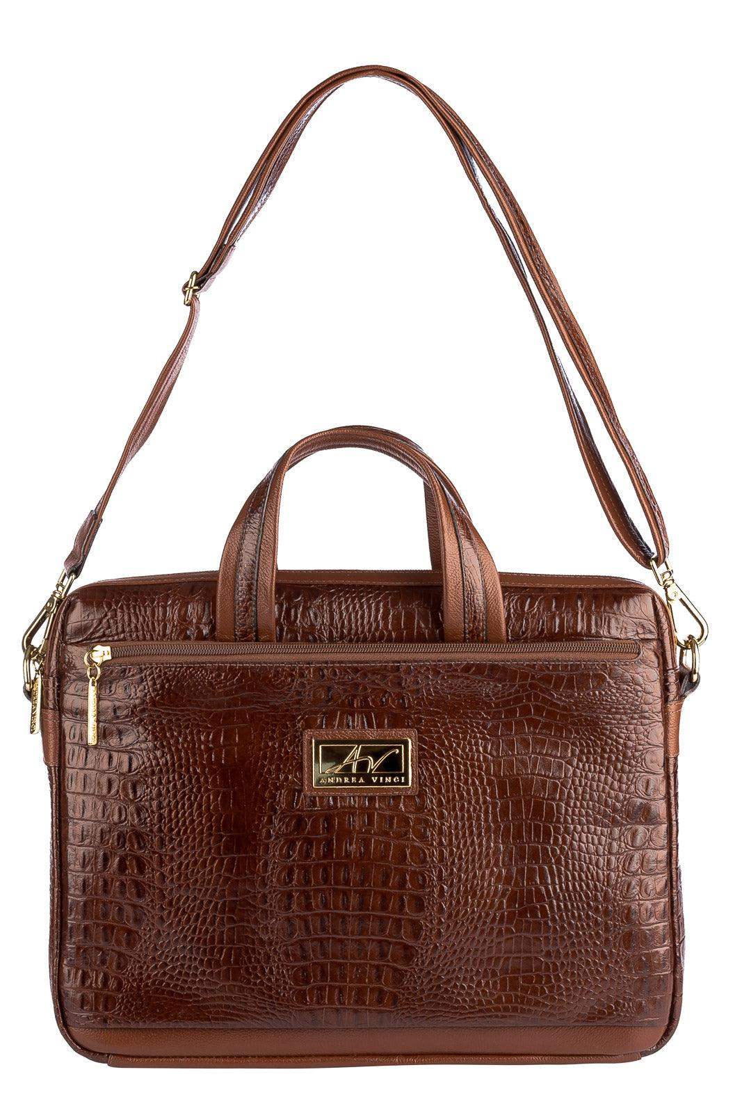 Pasta executiva de couro croco Fabiana - Enluaze