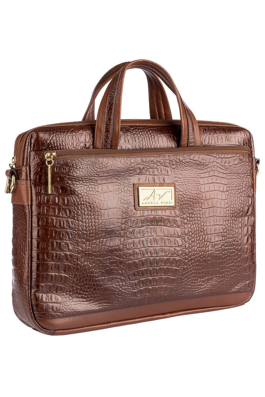 Pasta executiva de couro croco Fabiana - Enluaze