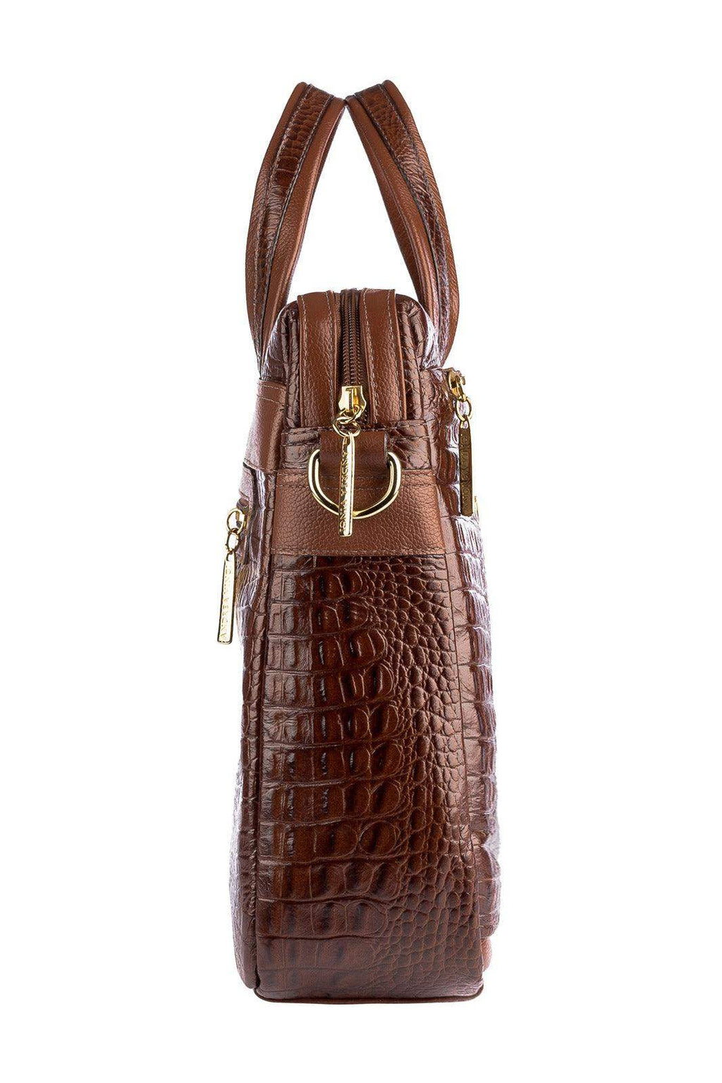 Pasta executiva de couro croco Fabiana - Enluaze