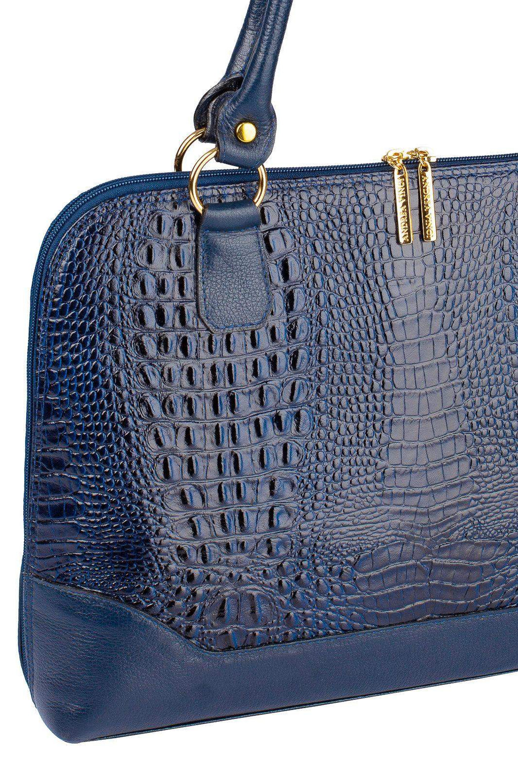 Pasta feminina executiva em couro croco Isabel - Enluaze