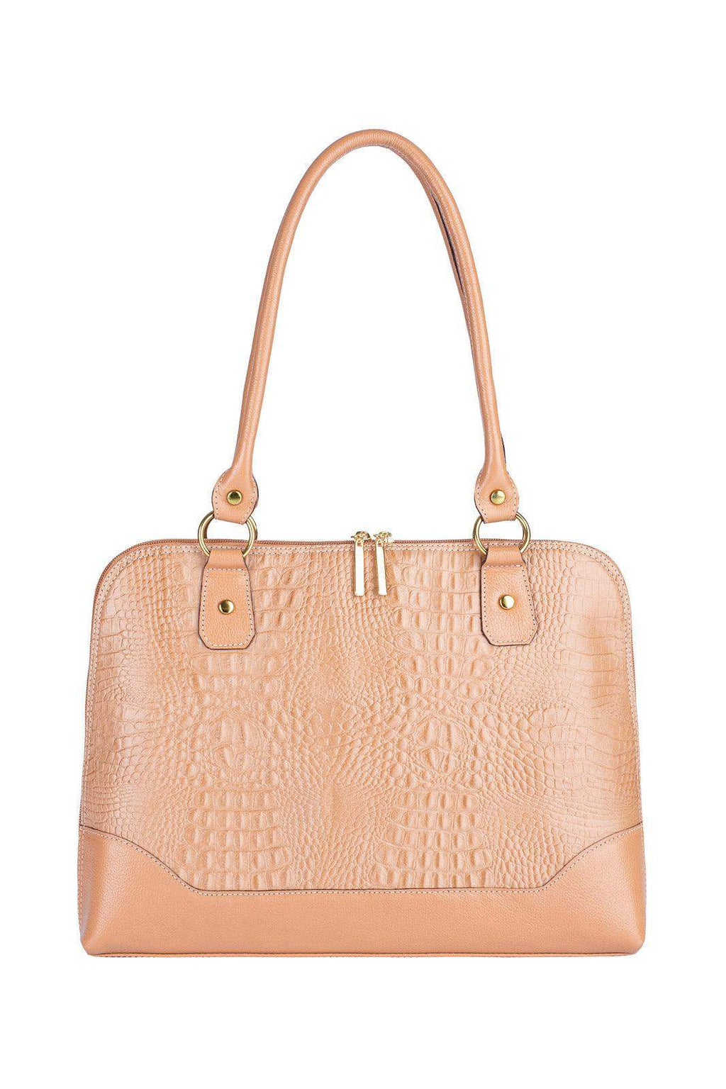 Pasta feminina executiva em couro croco Isabel - Enluaze