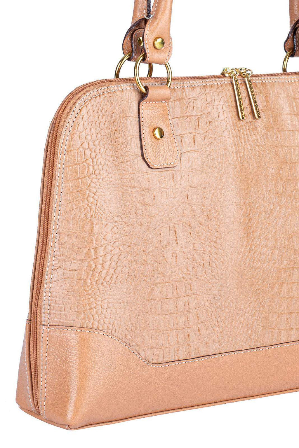 Pasta feminina executiva em couro croco Isabel - Enluaze