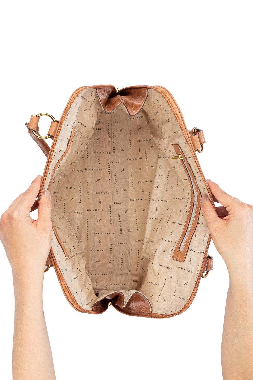 Pasta feminina executiva em couro croco Isabel - Enluaze