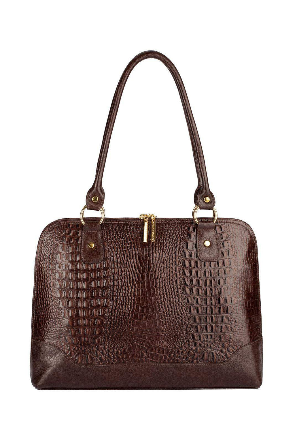 Pasta feminina executiva em couro croco Isabel - Enluaze