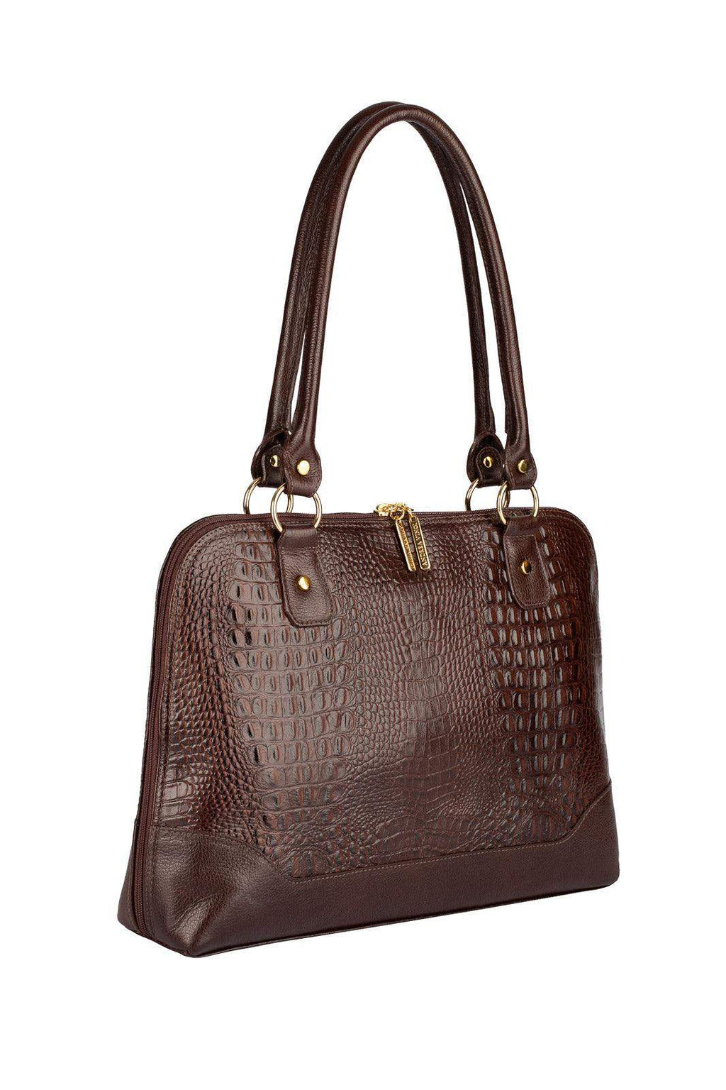 Pasta feminina executiva em couro croco Isabel - Enluaze