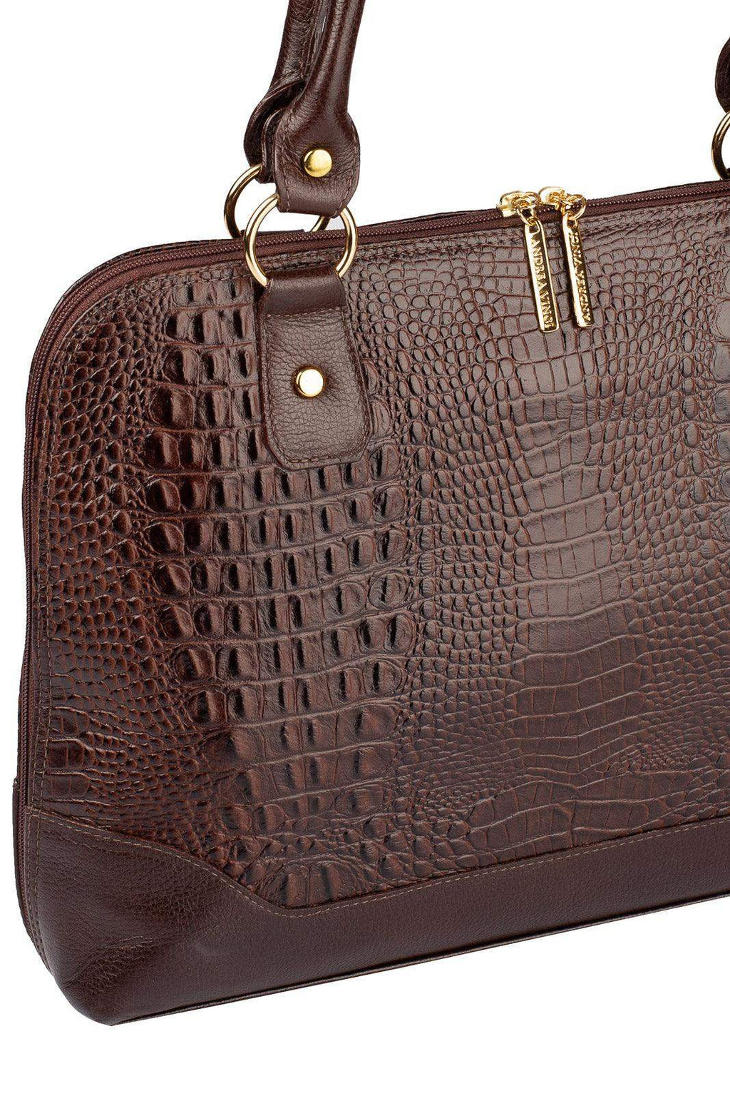 Pasta feminina executiva em couro croco Isabel - Enluaze