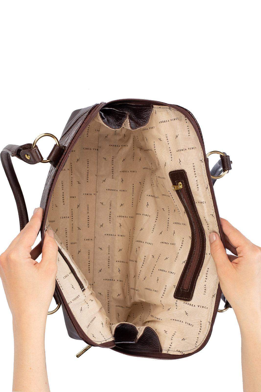 Pasta feminina executiva em couro croco Isabel - Enluaze