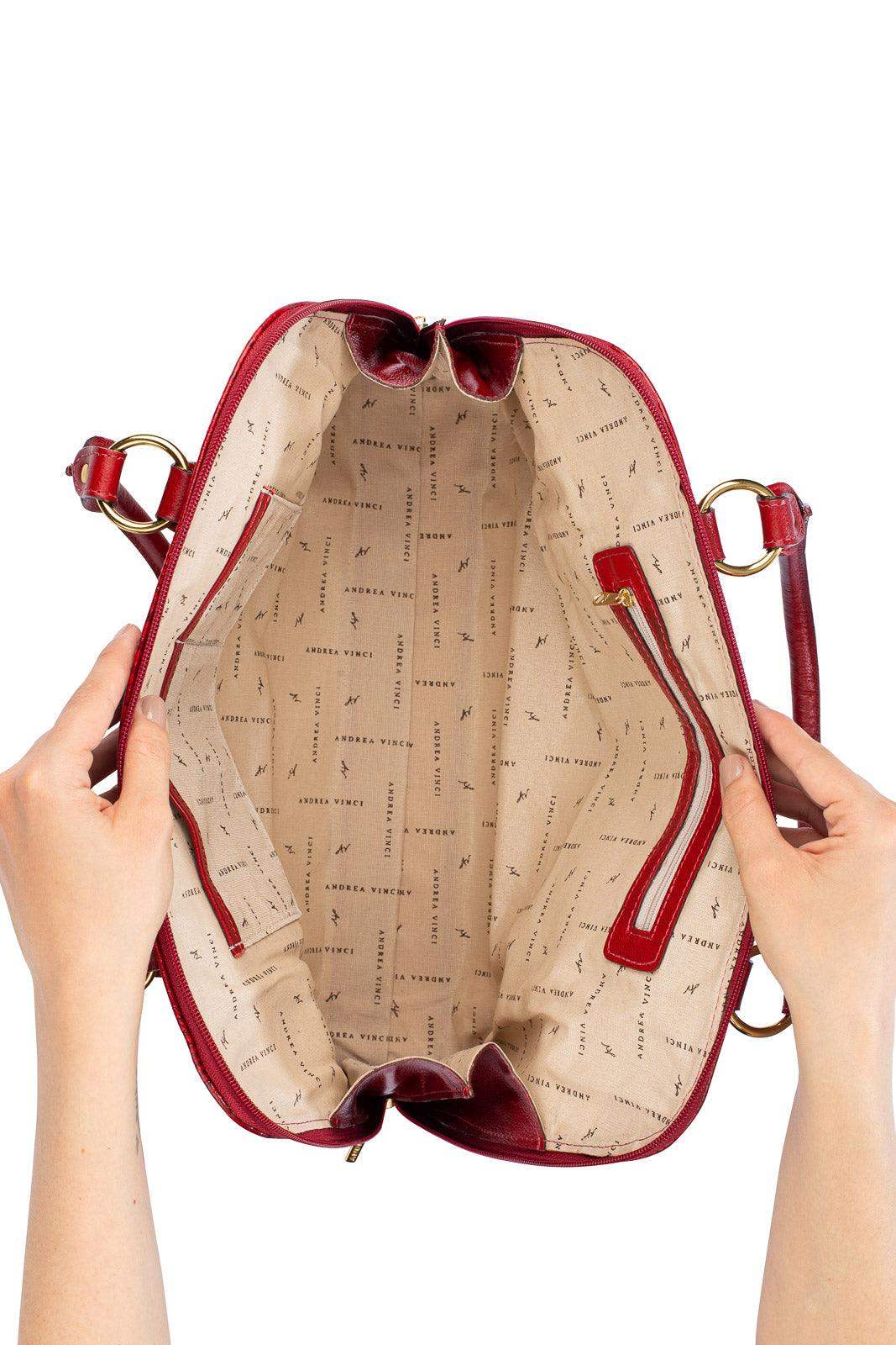 Pasta feminina executiva em couro croco Isabel - Enluaze