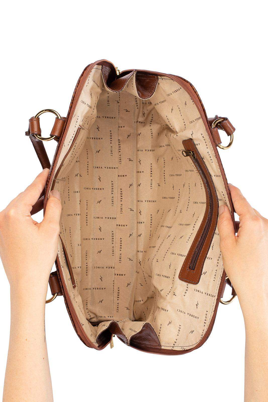 Pasta feminina executiva em couro croco Isabel - Enluaze