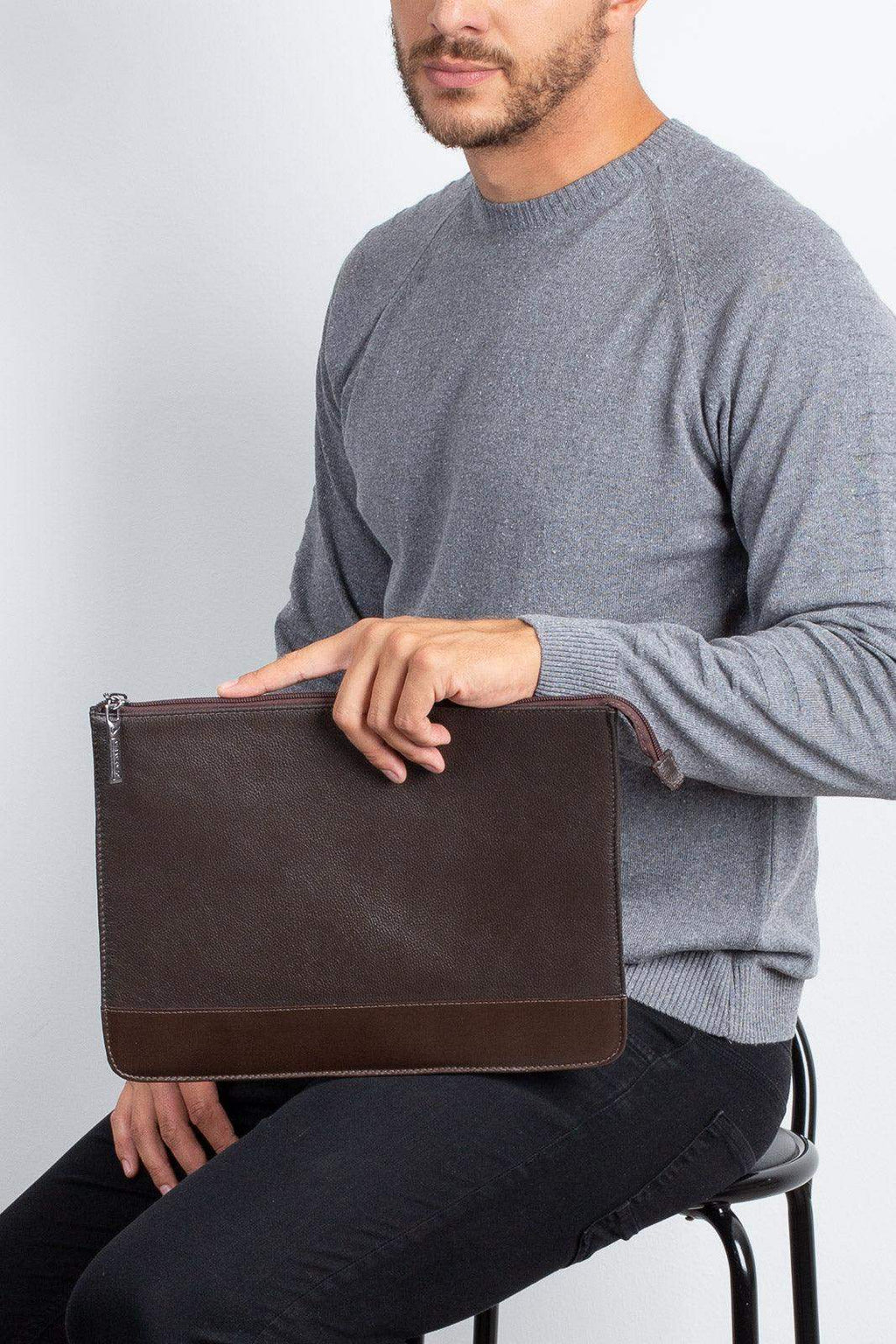 Pasta envelope de couro Bruno - Enluaze