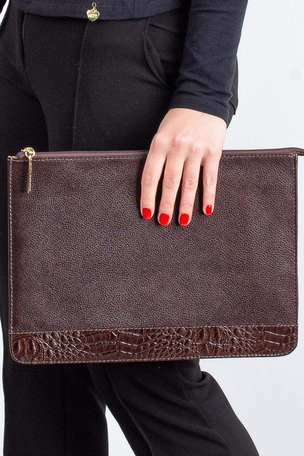 Pasta envelope para notebook couro liso Eduarda - Enluaze