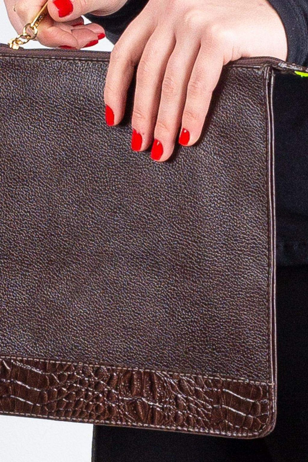 Pasta envelope para notebook couro liso Eduarda - Enluaze