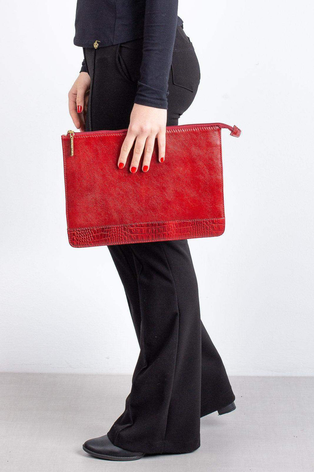 Pasta envelope para notebook couro liso Eduarda - Enluaze