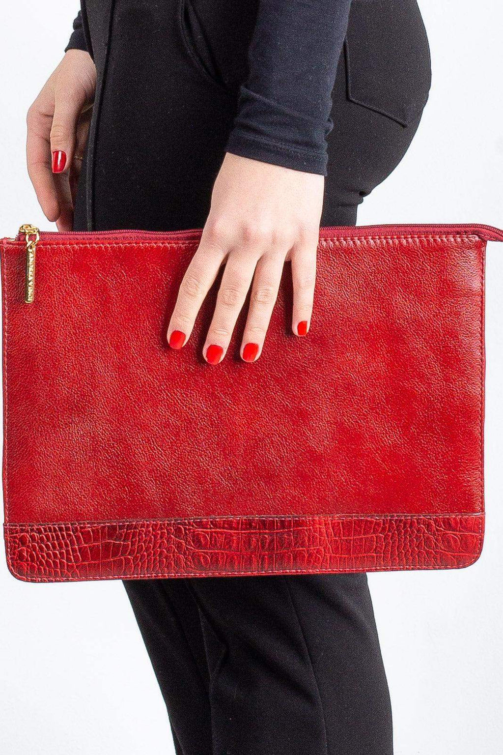 Pasta envelope para notebook couro liso Eduarda - Enluaze