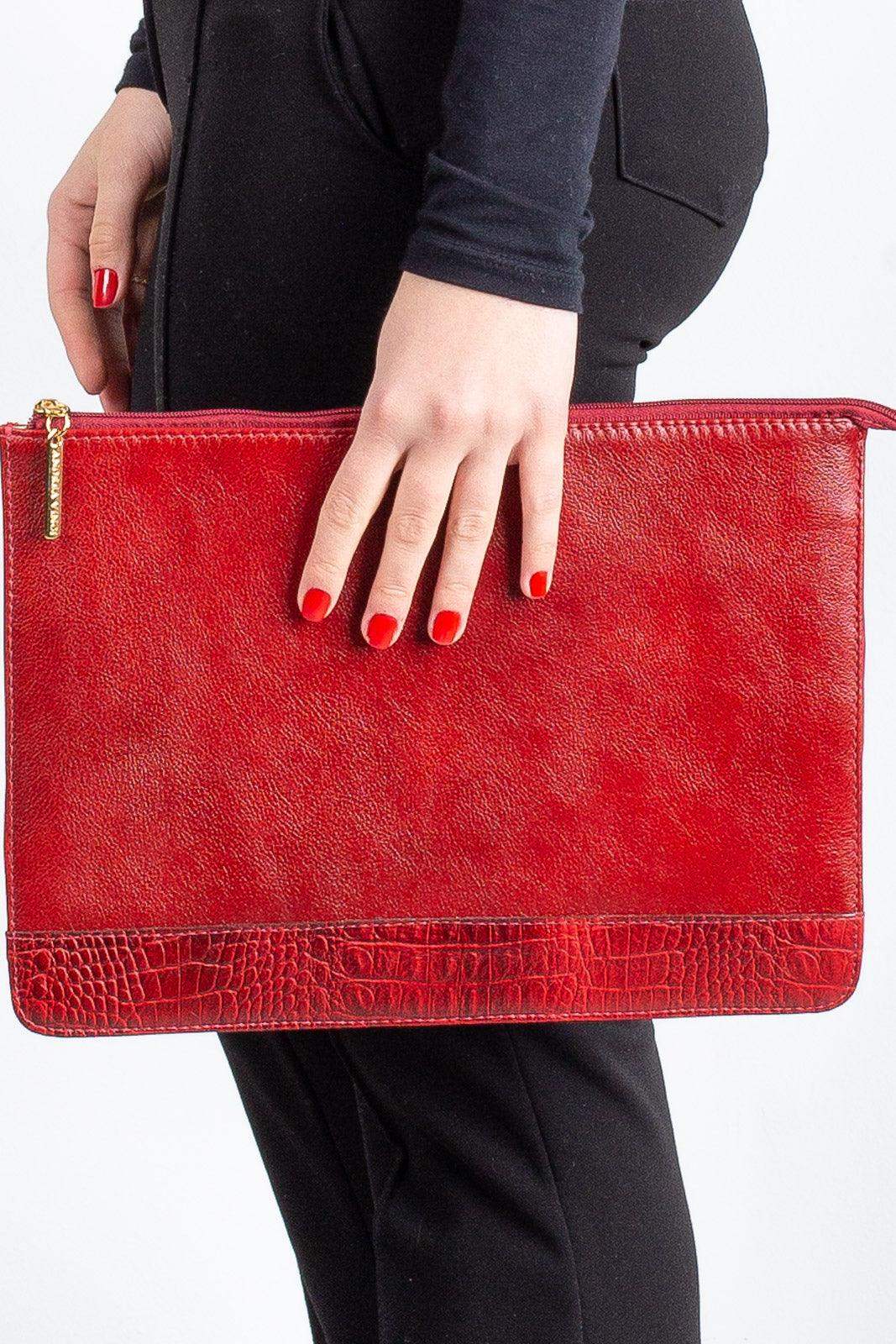 Pasta envelope para notebook couro liso Eduarda - Enluaze