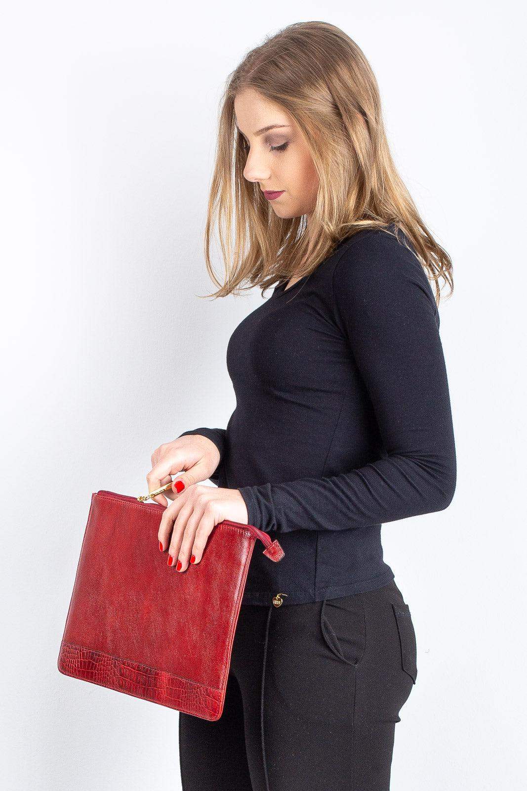 Pasta envelope para notebook couro liso Eduarda - Enluaze