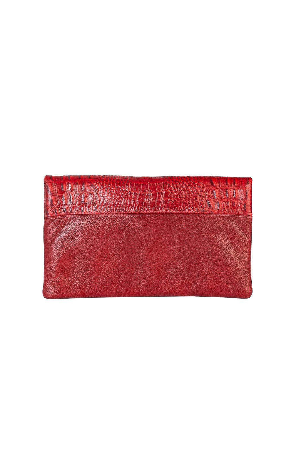 Clutch de couro croco Nikki - Enluaze