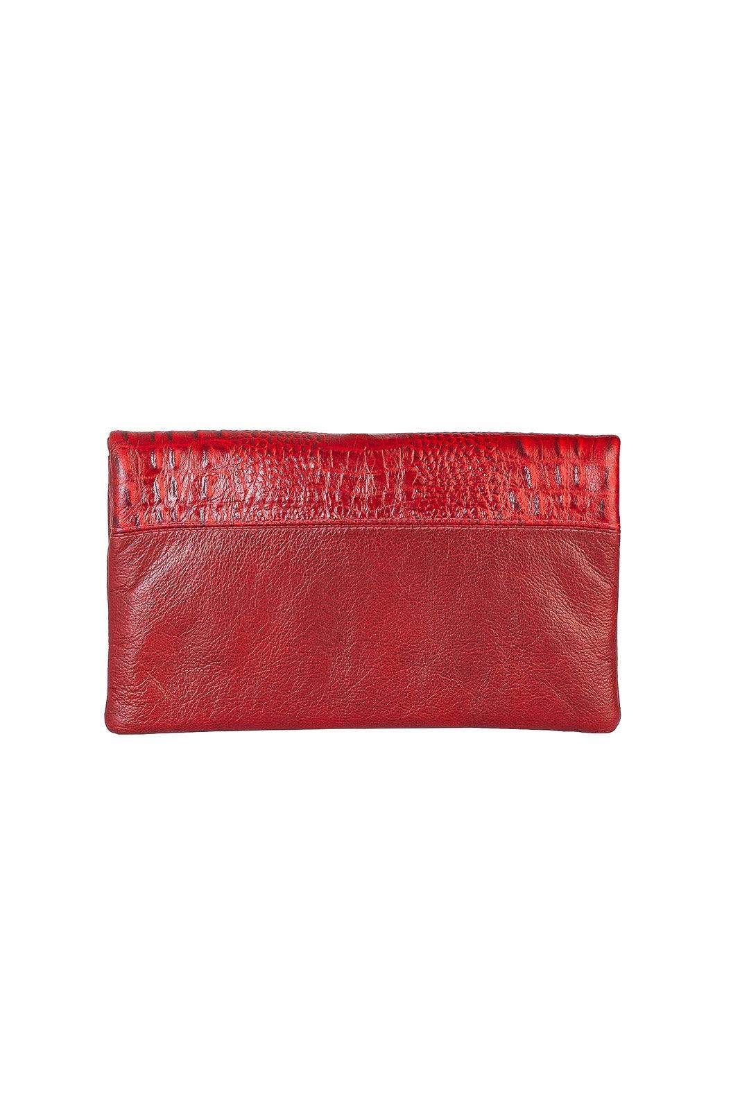 Clutch de couro croco Nikki - Enluaze