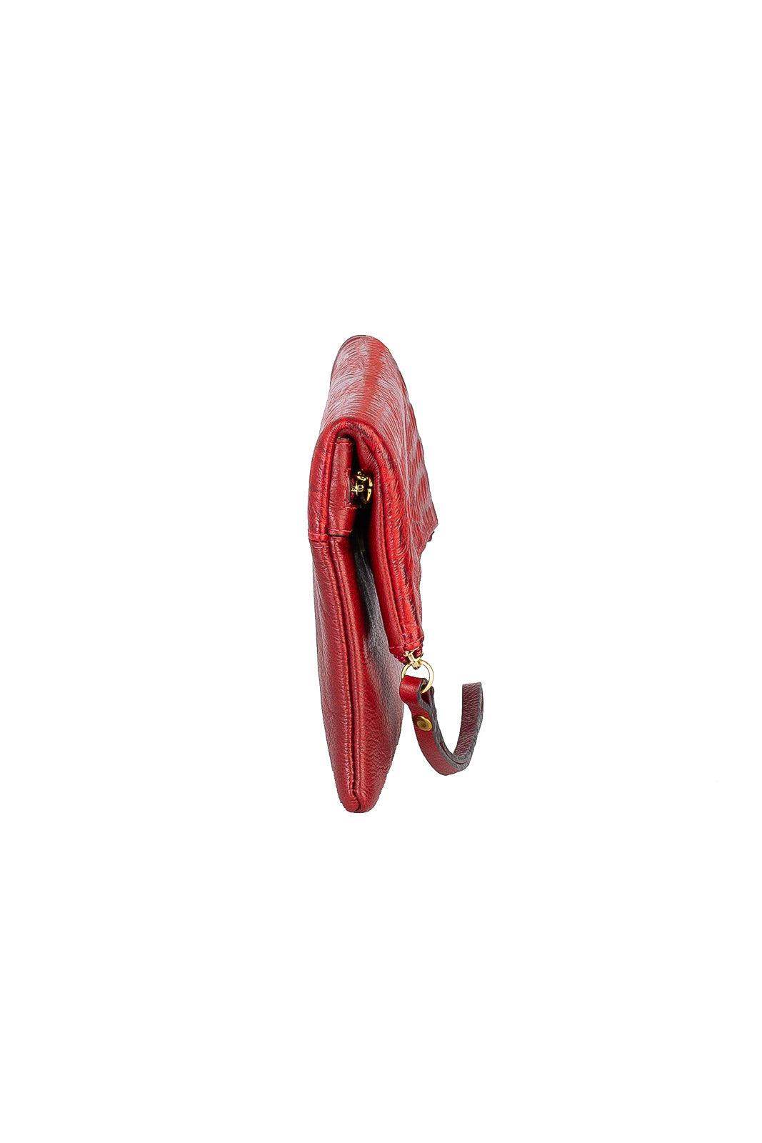 Clutch de couro croco Nikki - Enluaze