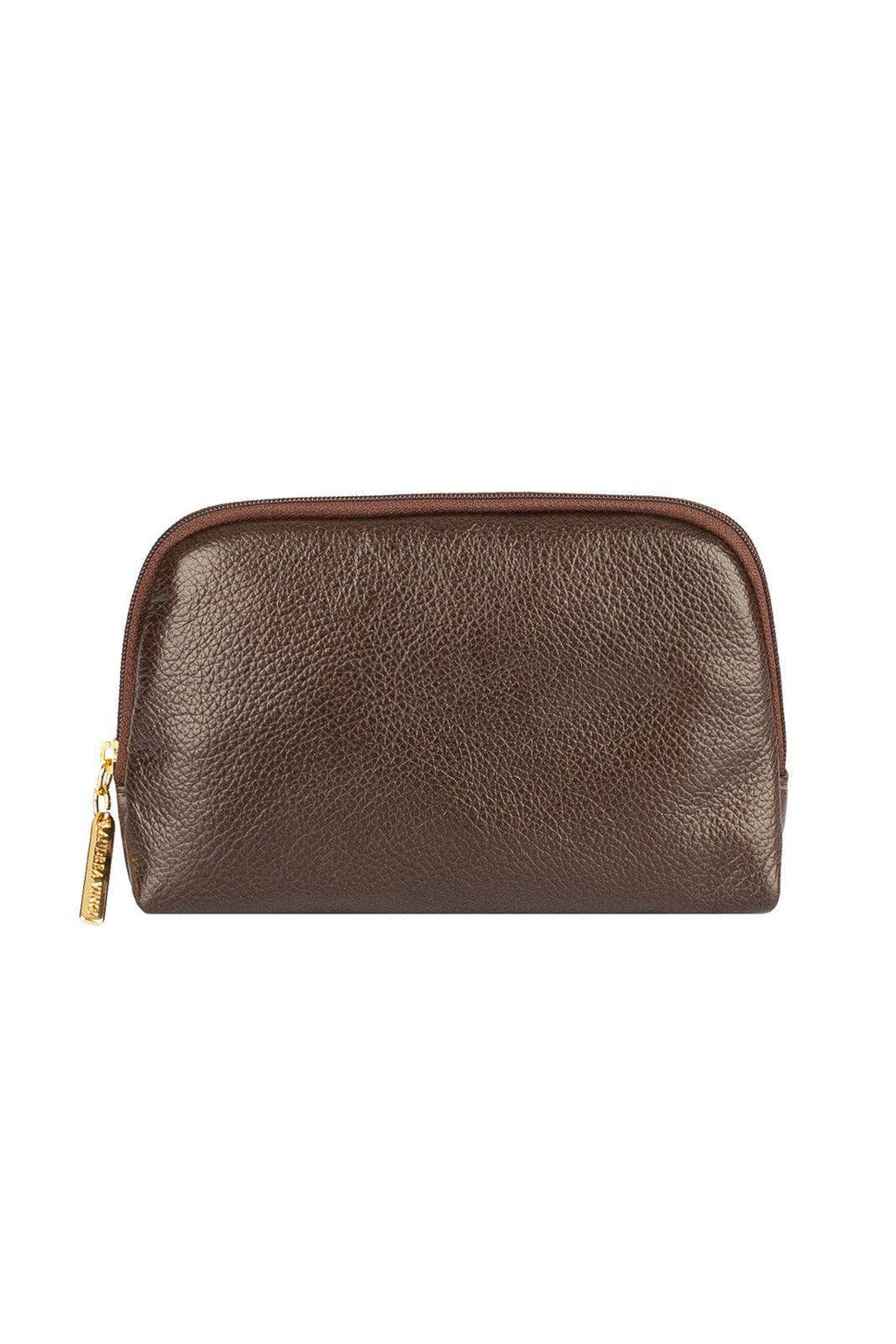 Necessaire de couro liso Duda 12x17x6cm - Enluaze