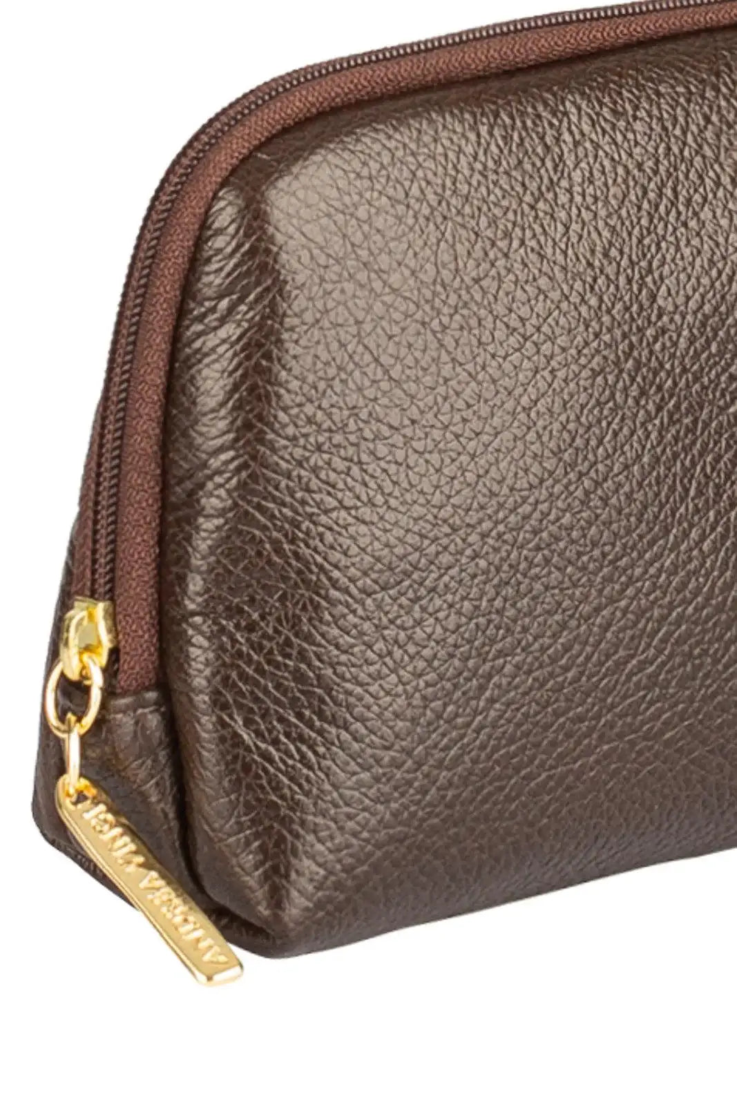 Necessaire de couro liso Duda 12x17x6cm - Enluaze