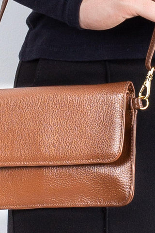 Clutch mini bolsa de couro liso Nicole - Enluaze - Bolsas e Mochilas em Couro Legítimo - Andrea Vinci