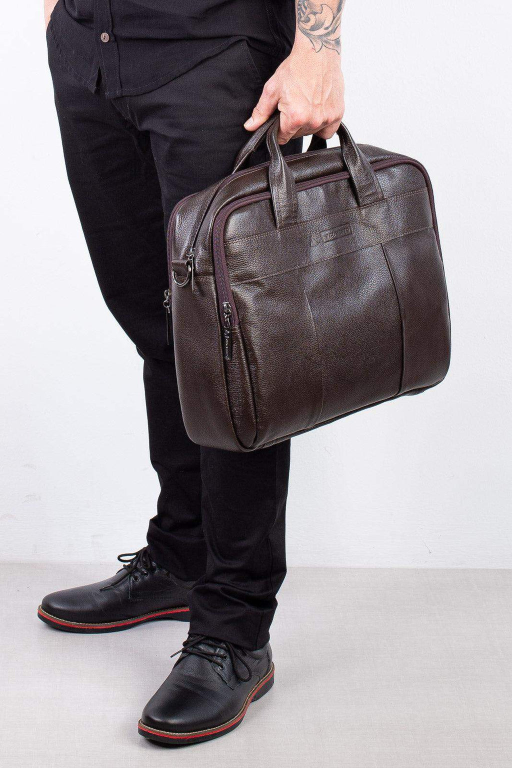 Pasta executiva de couro com divisórias Roger - Enluaze